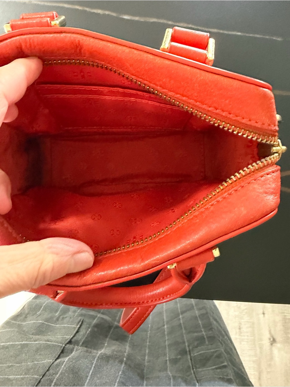Tory Burch Coral-Red Mini Crossbody Box Bag - Picture 5 of 7